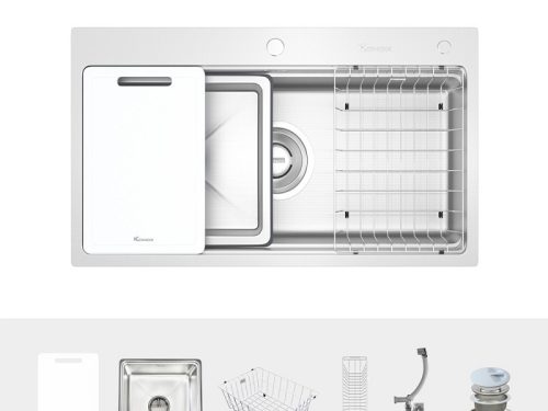 Phụ kiện chậu rửa bát 1 hố Konox KN8751TS Dekor