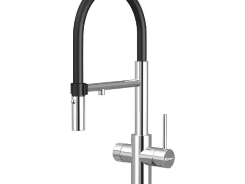 Vòi rửa bát nóng lạnh Konox Combi Chrome có dây rút