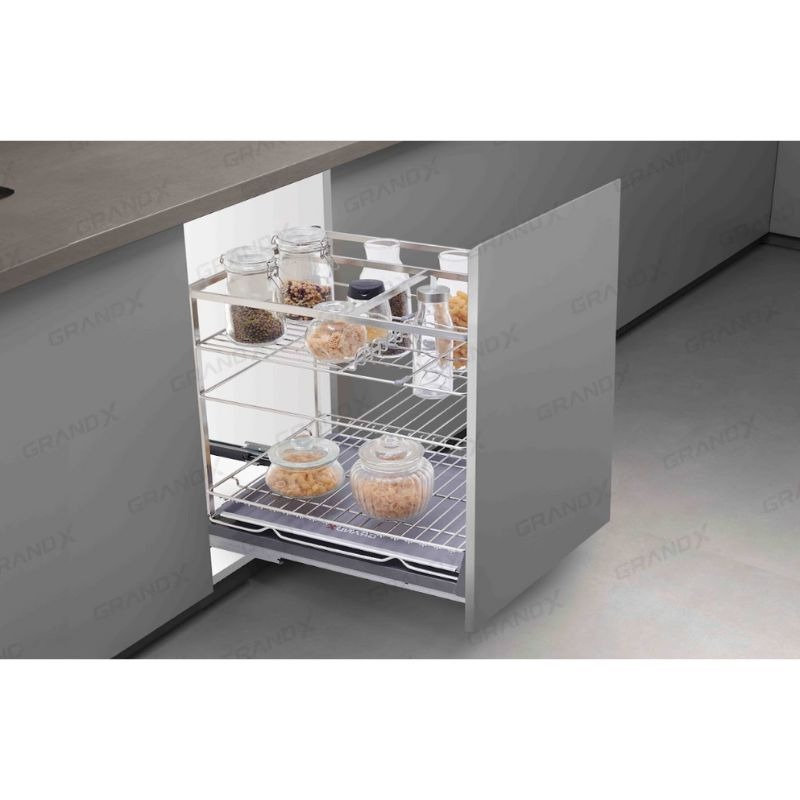 Ảnh giá đựng chai lọ gia vị nan dẹt GrandX XS.25S Ảnh giá đựng chai lọ gia vị nan dẹt GrandX XS.25S