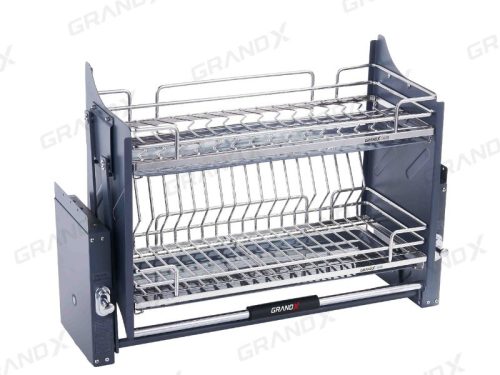 Giá bát đĩa nâng hạ nan Oval SUS304 Grandx XL.90M