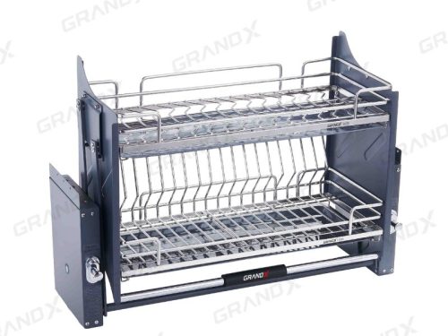 Giá bát đĩa nâng hạ nan Oval SUS304 Grandx XL.90M2