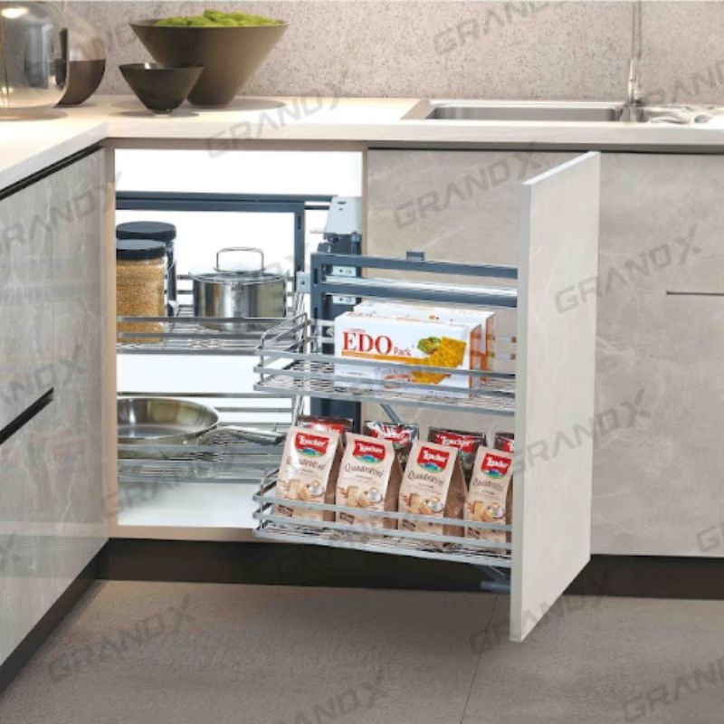 Kệ góc liên hoàn nan dẹt Inox GrandX XMC.45S RIGHT Kệ góc liên hoàn nan dẹt Inox GrandX XMC.45S RIGHT