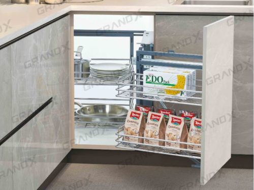 Kệ góc liên hoàn Nan Oval SUS304 GrandX XMC.45M LEFT