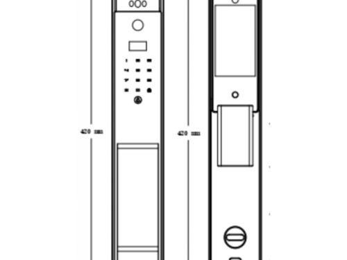 Kích thước khóa điện tử Hyundai HY-SLA909F Black