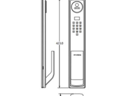 Kích thước khóa điện tử Hyundai HY-SLA911F Black
