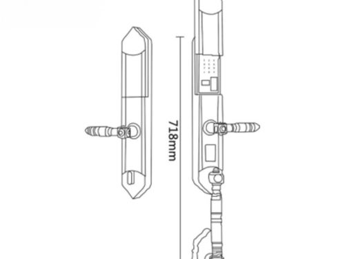 Kích thước khóa điện tử Hyundai HY-SLC8818 GOLD