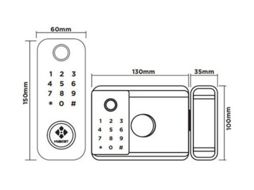 Kích thước khóa điện tử Hyundai HY-SLN002 Black