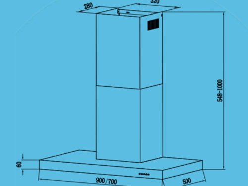 Máy hút mùi áp tường Tomate TOM 3020‐70 3 kich thuoc may hut mui ap tuong tomate tom 3020‐70