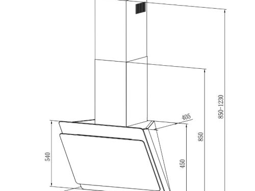 Máy hút mùi áp tường Tomate TOM 3374 4 kich thuoc may hut mui ap tuong tomate tom 3374