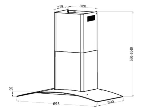 kich thuoc may hut mui kinh cong tomate tom 3155‐70