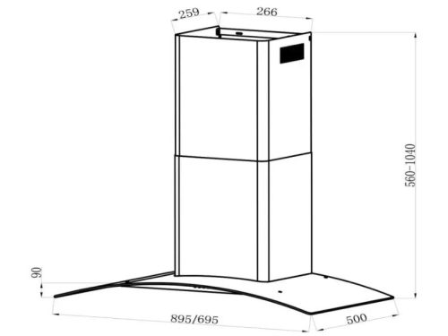 kich thuoc may hut mui kinh cong tomate tom 3670