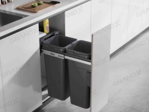Thùng rác đôi gắn cánh kéo âm tủ GrandX XW.D30M