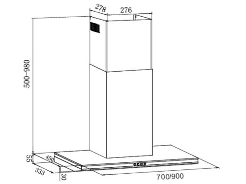 Máy hút mùi Eurosun EH-90AF75S 4 kich thuoc may hut mui eurosun eh 90af75s