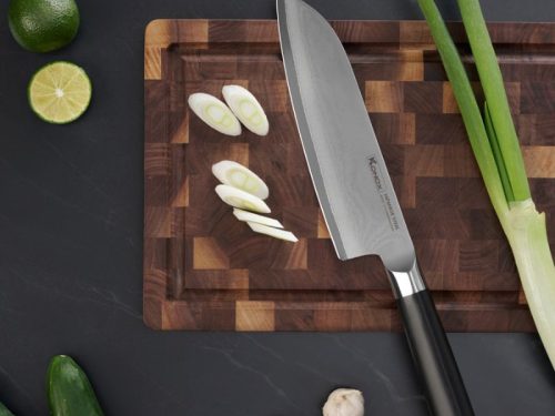 Ảnh dao đa năng thép Nhật Konox Damascus Eiko Series 7″ Santoku