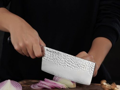 Hình ảnh dao thái thép Nhật Konox Damascus Eiko Series 7″ Chopper