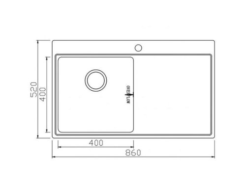 Kích thước chậu rửa bát Konox UNICO 8652