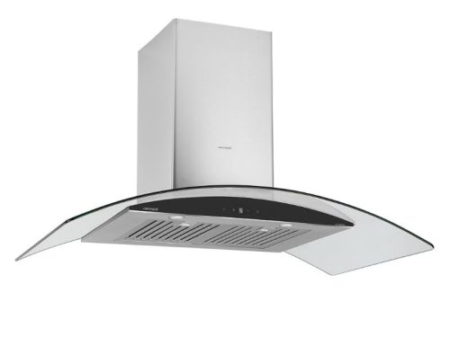 Ảnh cạnh bên máy hút mùi kính cong áp tường ( BLDC motor) Grandx GX H70C62