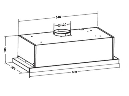 Ảnh kích thước lắp đặt máy hút mùi âm tủ GrandX GX H70F58G