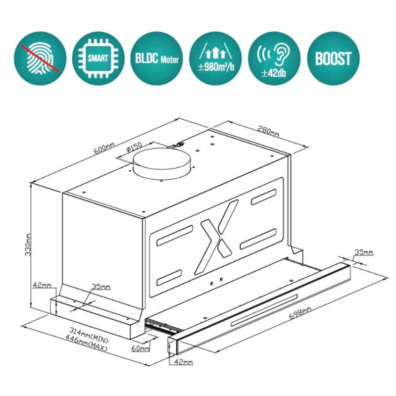 Ảnh kích thước lắp đặt máy hút mùi âm tủ , tự động mở cửa Grandx GX H70F75B Ảnh kích thước lắp đặt máy hút mùi âm tủ , tự động mở cửa Grandx GX H70F75B
