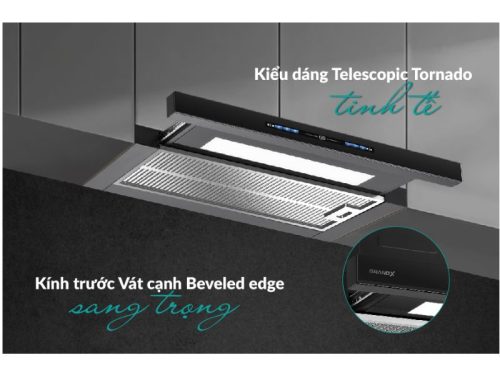 Máy hút mùi âm tủ GrandX GX H70F75B 4 Ảnh mặt dưới máy hút mùi âm tủ , tự động mở cửa Grandx GX H70F75B
