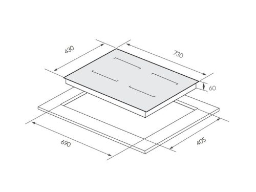 Kích thước bếp từ GrandX GX IH686SE