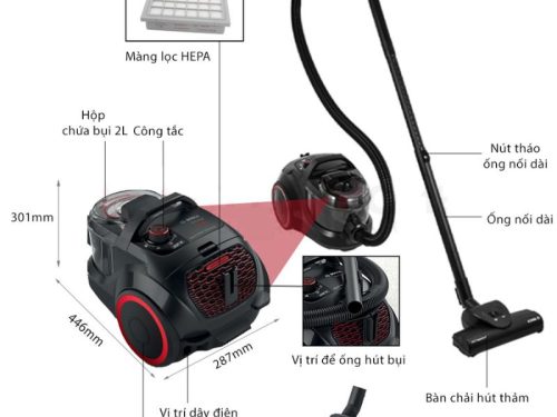 kich thuoc may hut bui dang hop bosch bgs21wpow