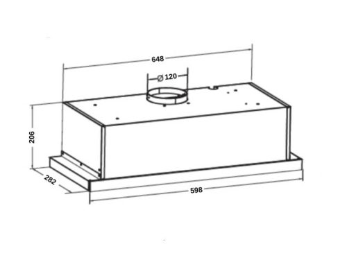 Ảnh kích thước lắp đặt máy hút mùi âm tủ ( AC motor) Grandx GX H60F58B