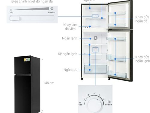 chi tiet tu lanh 2 canh 210 lit hitachi hrtn5230muvn