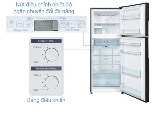 hinh anh tu lanh 2 canh inverter 366 lit hitachi fvx480pgv9 mir