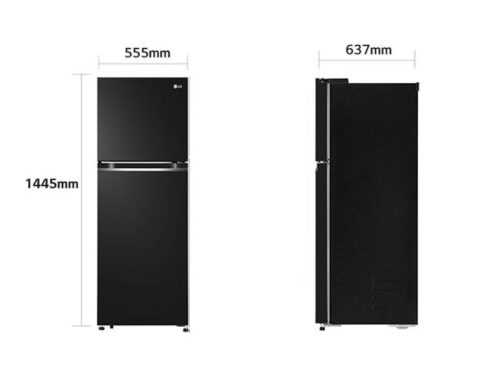 kich thuoc tu lanh 2 canh inverter 217 lit lg gv b212wb