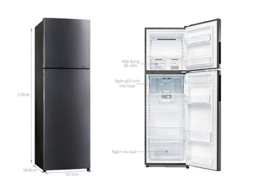 kich thuoc tu lanh 2 canh inverter 253 lit sharp sj x282ae ds