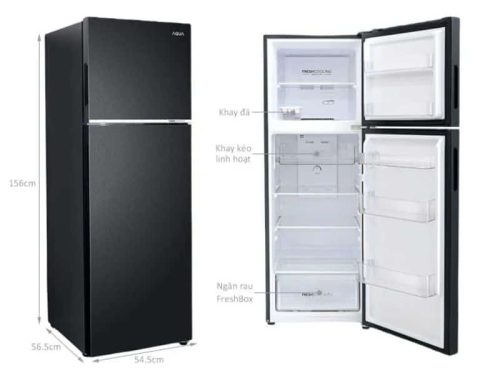 kich thuoc tu lanh 2 canh ngan da tren inverter 241 lit aqua aqr t278fa sc 1