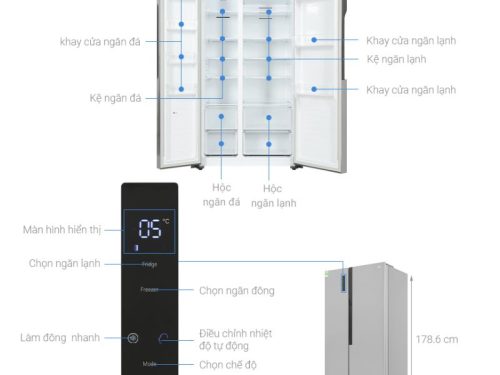 kich thuoc tu lanh 2 canh side by side inverter 519 lit lg gr b256jds