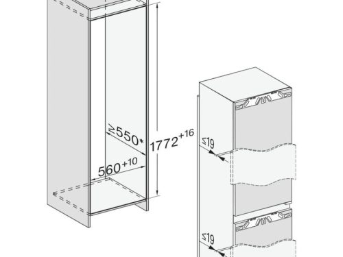 kich thuoc tu lanh miele k 7731 f ngan keo