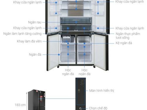 Tủ lạnh 4 cánh 572 lít Sharp SJ-FXP640VG-BK 4 thong so tu lanh 4 canh 572 lit sharp sj fxp640vg bk