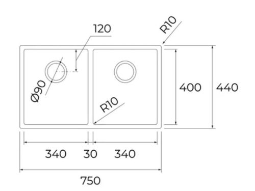 kich thuoc chau rua bat teka bx r10 2b 750 bw 115040033