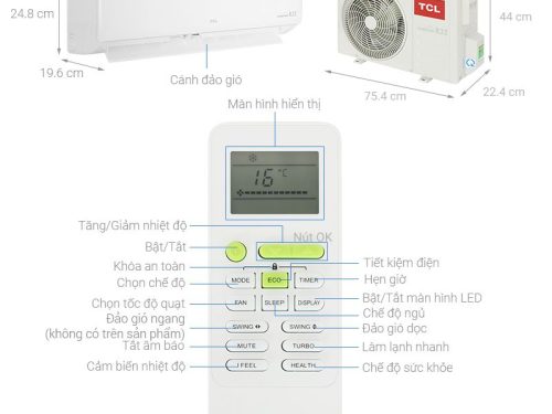 kich thuoc may lanh tcl inverter 1 5 hp tac 13csd xab1i