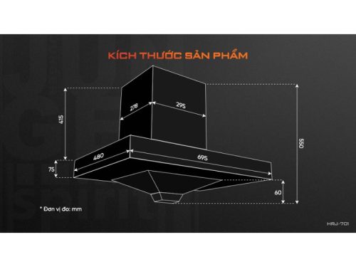kich thuoc may hut mui am tu junger hrj 701 black