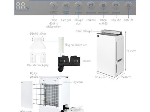 kich thuoc may hut am sharp dw t30hv w