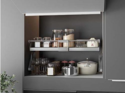 Hình ảnh Kệ nâng hạ gia vị Hafele iMove 800mm – 2 tầng 504.68.377