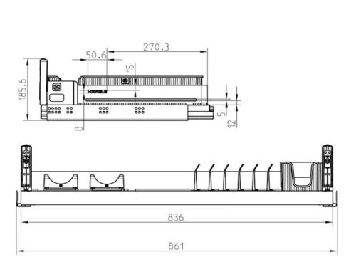 Kích thước Rổ kéo trên cho bát đĩa Dining Agent 900mm Hafele 545.14.311