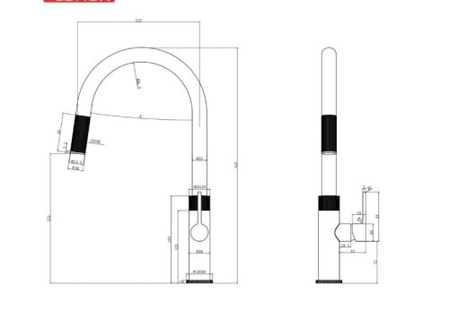 Thông số vòi rửa bát dây rút Lasi Chrome