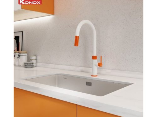 Ảnh thực tế vòi rửa bát dây rút Lasi Orange